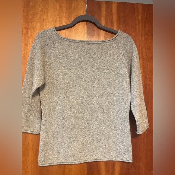 Light Heather grey cashmere sweater - Picture 4 of 4
